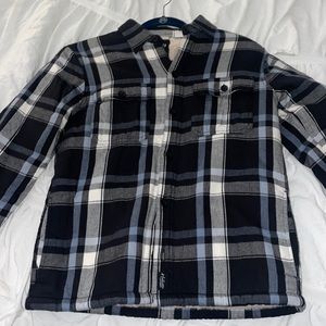 warm and cozy plaid sherpa